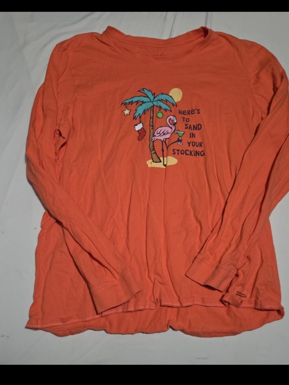 Life is good Women's XXL sand in stocking christmas shirt #27